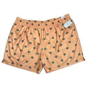 Caribbean 4XB Swim Trunks Orange Fish Coin Pocket Lined Roundtree & Yorke Beach